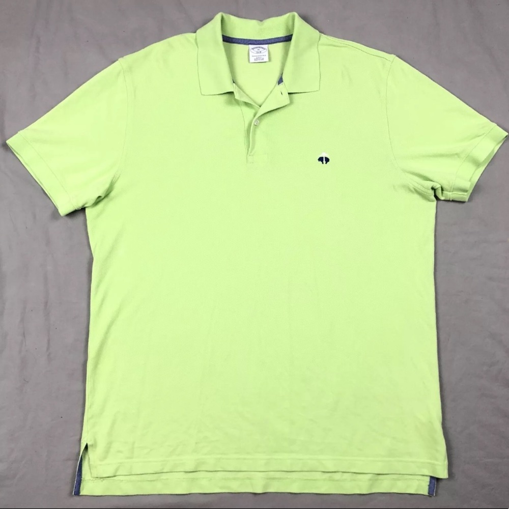 Brooks Brothers 346 Slim Fit Polo Green Shirt XL
